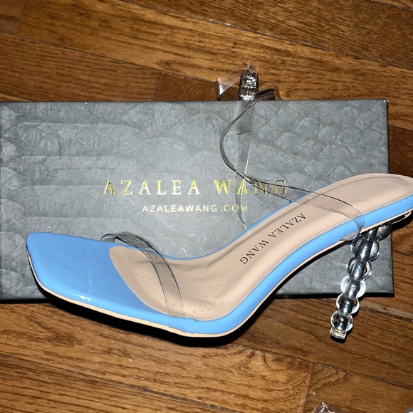 Azalea Wang Shoes Light Blue Webster Ankle Strap Heeled Sandal Women’s Size 9 - Picture 4 of 9